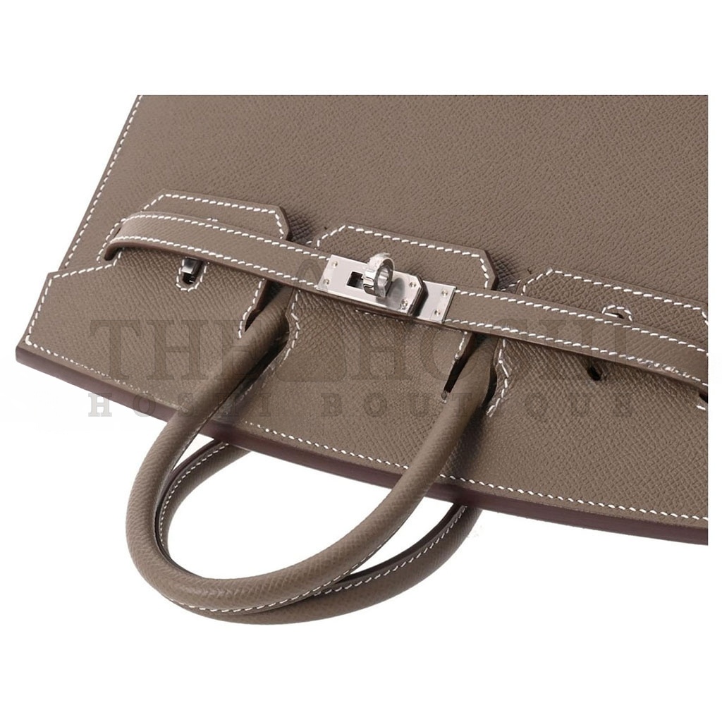 H**me5 BIRKIN 25 EPSOM LEATHER ELEPHANT GRAY SILVER BUCKLE LUXURY BAG 1024192050 (25*20*13cm) Master Quality